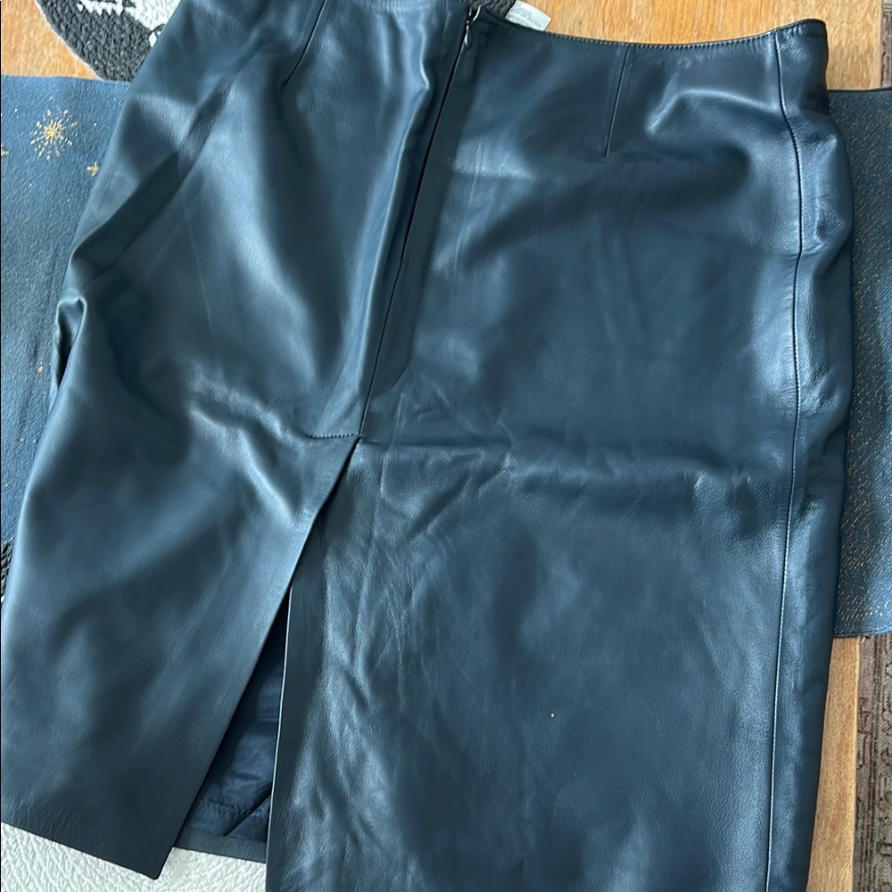 Bally Black Leather Skirt